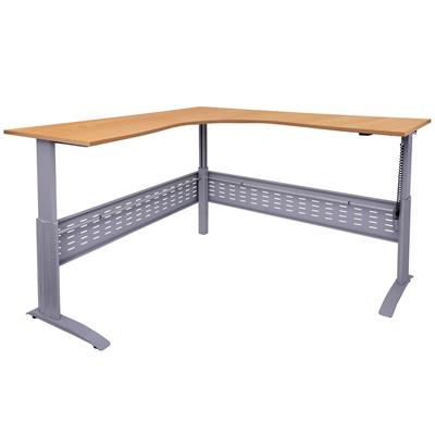 Image for RAPID SPAN ELECTRIC HEIGHT ADJUSTABLE CORNER WORKSTATION 1800 X 1800 X 700MM BEECH/SILVER from Mackay Business Machines (MBM) Office National