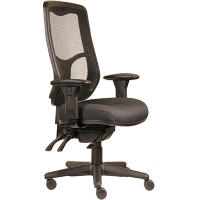Image for DAL ERGOSELECT SWIFT ERGONOMIC CHAIR HIGH MESH BACK 3 LEVER SEAT SLIDE BLACK NYLON BASE ARMS from Surry Office National