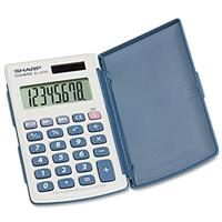 sharp el-243s pocket calculator hard cover 8 digit