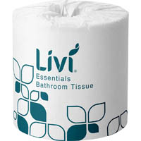 livi essentials 1001 toilet tissue 2-ply 400 sheet carton 48
