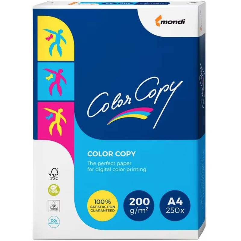 Image for MONDI COLOR COPY A4 COPY PAPER 200GSM WHITE PACK 250 SHEETS from Emerald Office Supplies Office National