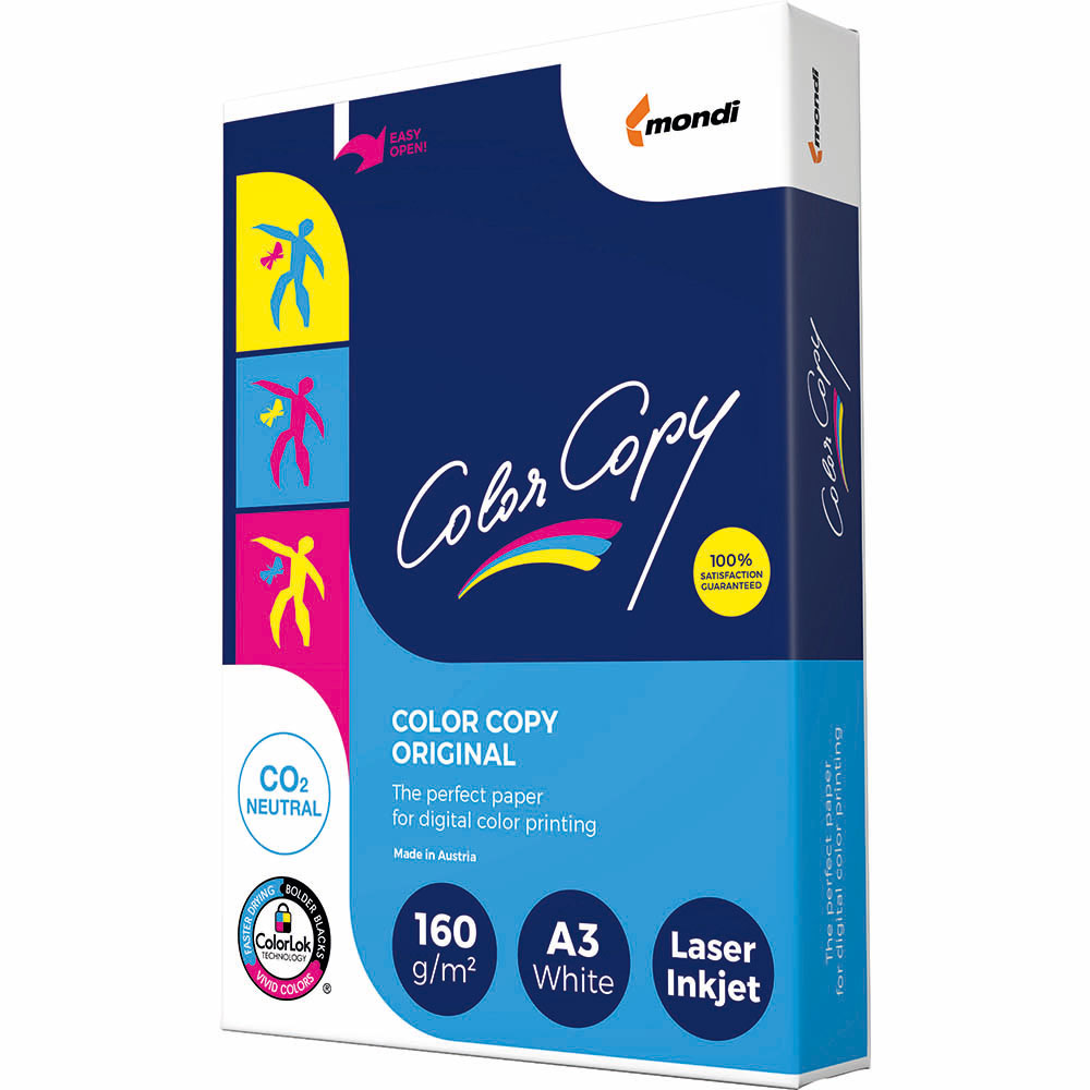 Image for MONDI COLOR COPY A3 COPY PAPER 160GSM WHITE PACK 250 SHEETS from Angletons Office National
