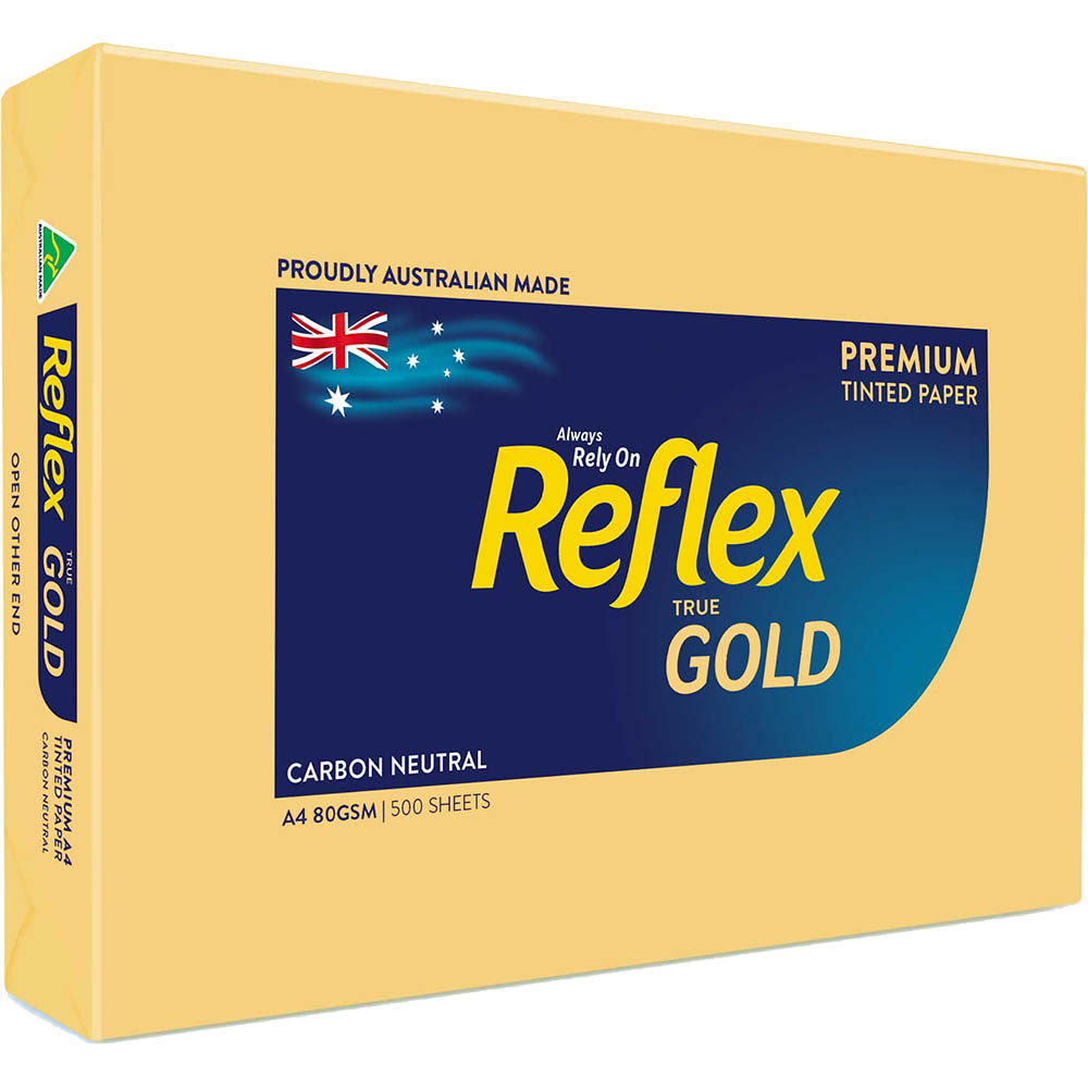 Image for REFLEX® COLOURS A4 COPY PAPER 80GSM GOLD PACK 500 SHEETS from Office National Barossa