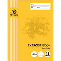 olympic e2848 exercise book 8mm feint ruled 55gsm 48 page 225 x 175mm