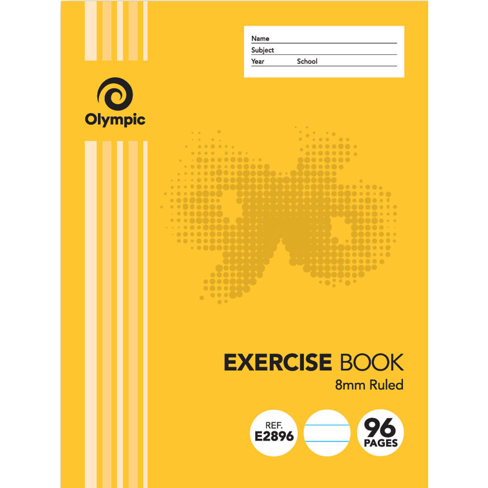 Image for OLYMPIC E2896 EXERCISE BOOK 8MM FEINT RULED 55GSM 96 PAGE 225 X 175MM from Office National