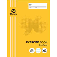 olympic e2896 exercise book 8mm feint ruled 55gsm 96 page 225 x 175mm