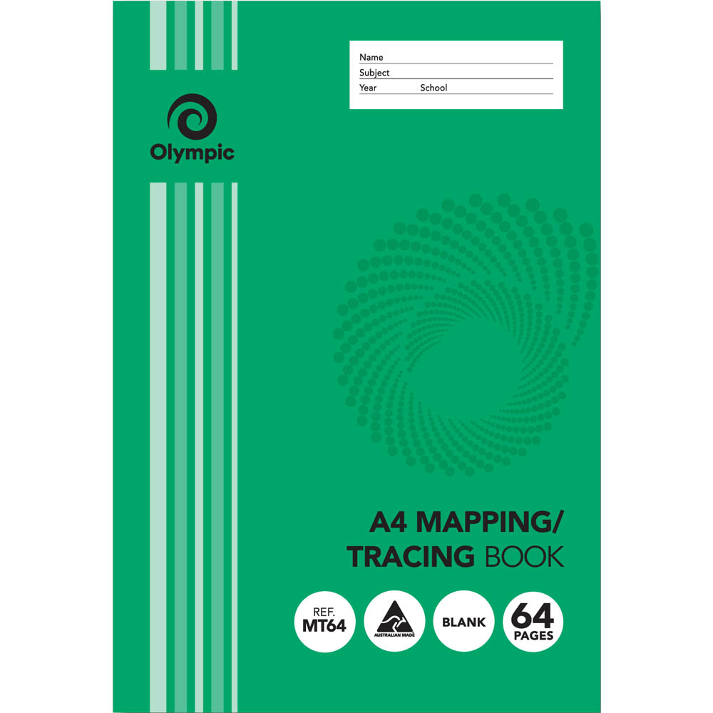 Image for OLYMPIC MT64 MAPPING/TRACING BOOK BLANK 55GSM 64 PAGE A4 from Chris Humphrey Office National