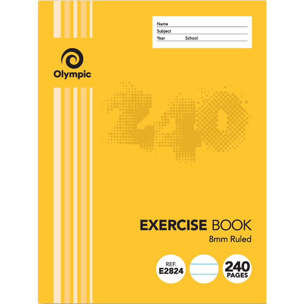 Image for OLYMPIC E2824 EXERCISE BOOK 8MM FEINT RULED 55GSM 240 PAGE 225 X 175MM from Coffs Coast Office National
