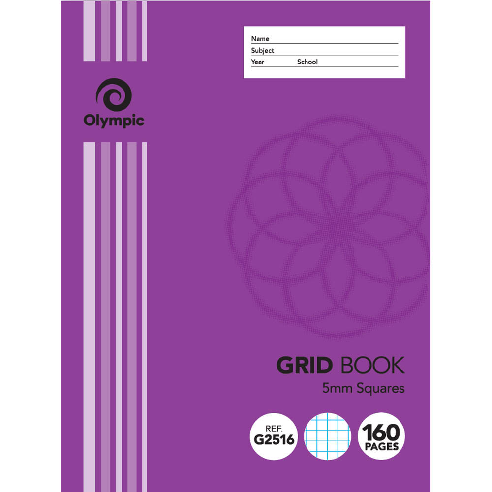 Image for OLYMPIC G2516 GRID BOOK 5MM GRID 55GSM 160 PAGE 225 X 175MM from Our Town & Country Office National