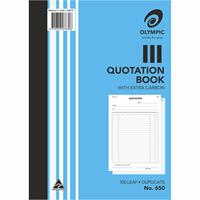 olympic 650 quotation book carbon duplicate 100 leaf 297 x 210mm
