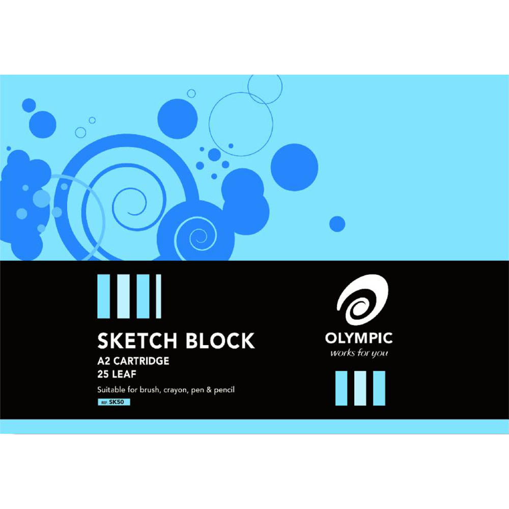 Image for OLYMPIC SKETCH BOOK 25 LEAF 80GSM A2 BLACK from Surry Office National