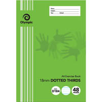 olympic d184i exercise book 18mm dotted thirds 55gsm 48 page a4