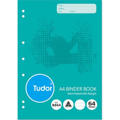 Image for TUDOR B864 BINDER BOOK 8MM RULED 64 PAGE A4 from Mackay Business Machines (MBM) Office National
