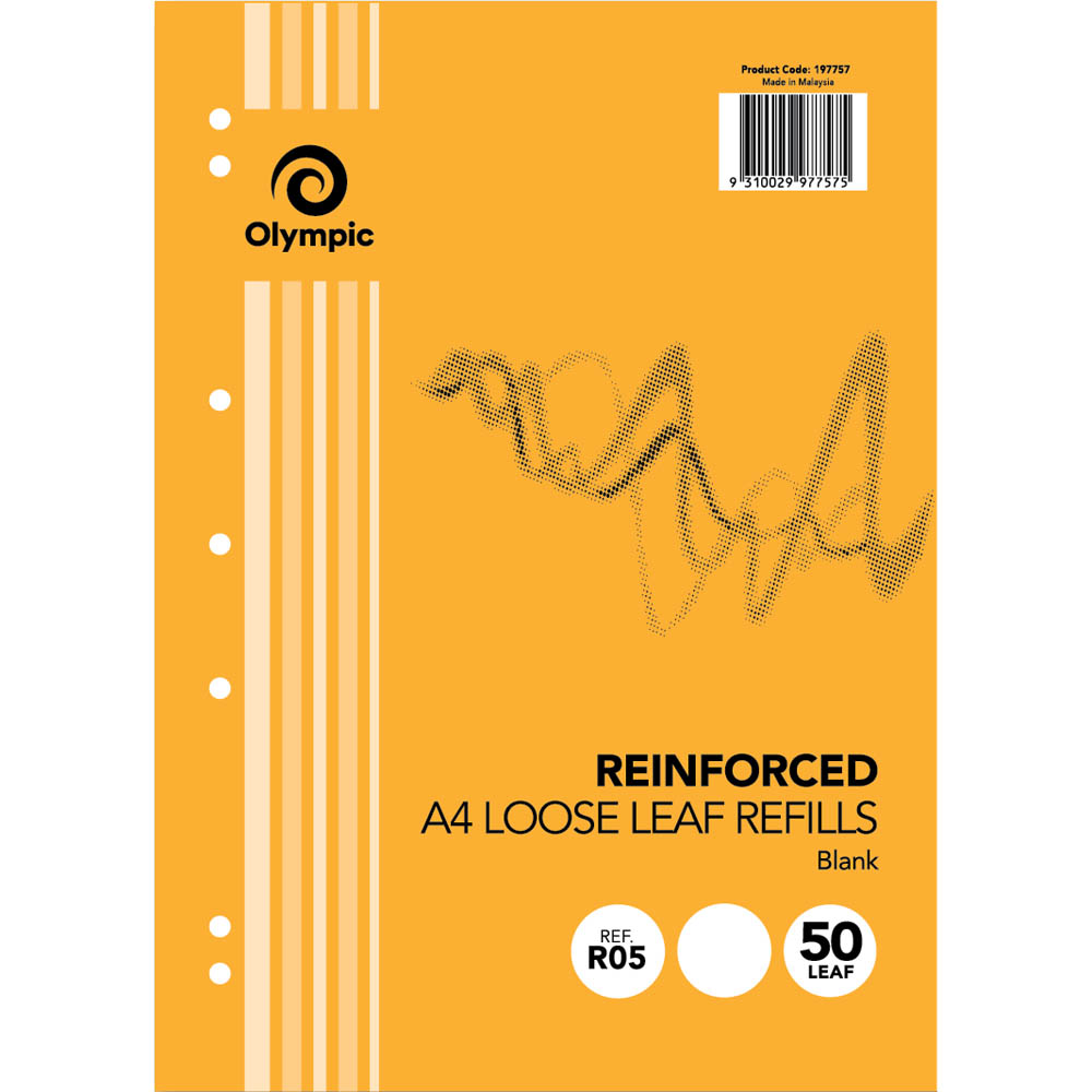Image for OLYMPIC R05 REINFORCED A4 LOOSE REFILL PLAIN 55GSM 50 SHEETS from Discount Office National