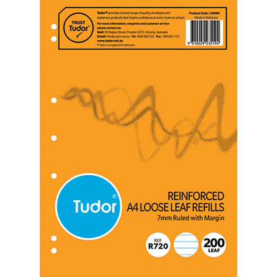 Image for OLYMPIC REINFORCED LOOSE REFILL PAD RULED 7MM 55GSM 200 SHEETS A4 from Surry Office National