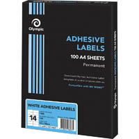 olympic adhesive labels 14up 98 x 38mm white box 100