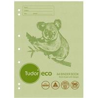 tudor b896 eco binder book 8mm ruled 52gsm 96 page a4 green koala