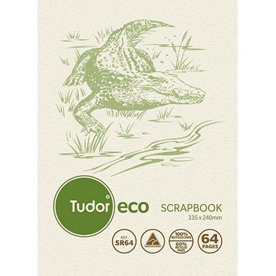 Image for TUDOR ECO SCRAPBOOK 64 PAGE 52GSM 335 X 240MM CROCODILE from Surry Office National
