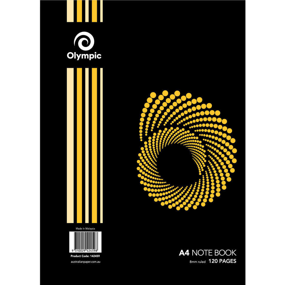 Image for OLYMPIC SP95 NOTEBOOK SPIRAL BOUND 8MM RULED 120 PAGE A4 WHITE from Aztec Office National