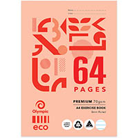 olympic e864p eco exercise book 8mm ruled 70gsm 64 page a4