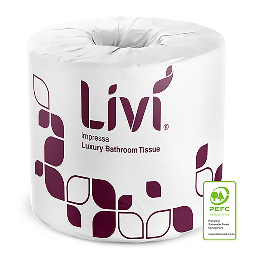 Image for LIVI IMPRESSA TOILET TISSUE CORE SCENTED 3-PLY 225 SHEET CARTON 48 from Office National Sydney Stationery