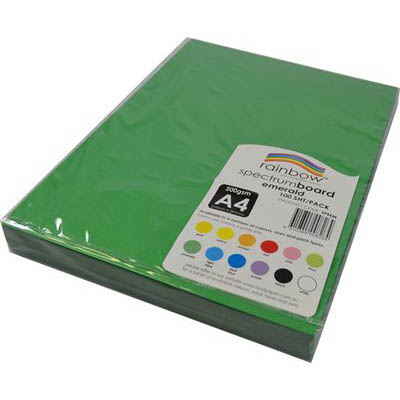 Image for RAINBOW SPECTRUM BOARD 220GSM A4 EMERALD GREEN PACK 100 from Mackay Business Machines (MBM) Office National