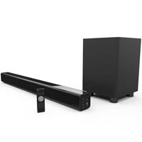 laser sound bar with bluetooth and wireless sub-woofer black