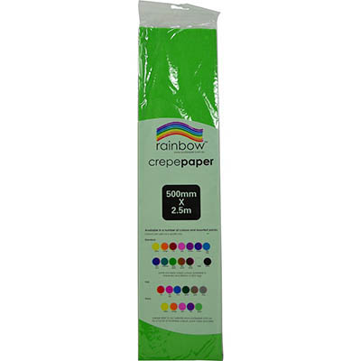 Image for RAINBOW CREPE PAPER 500MM X 2.5M GRASS GREEN from Coleman's Office National