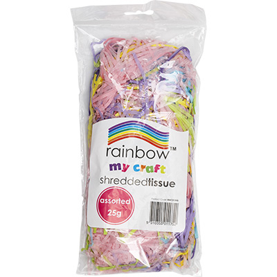 Image for RAINBOW MY CRAFT SHREDDED TISSUE 25G ASSORTED from OFFICE NATIONAL CANNING VALE