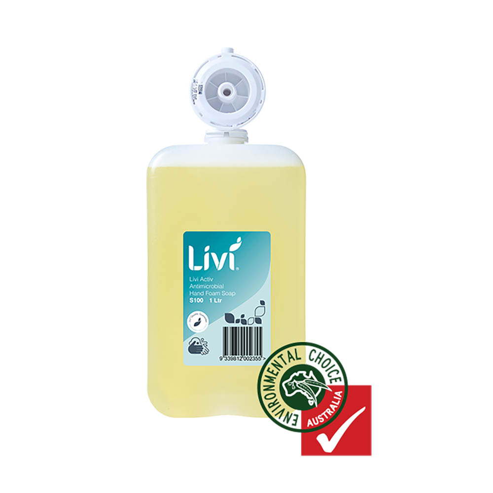 Image for LIVI ACTIV ANTIMICROBIAL FOAMING HAND SOAP CARTRIDGE 1 LITRE from Ezi Office Supplies Gold Coast Office National