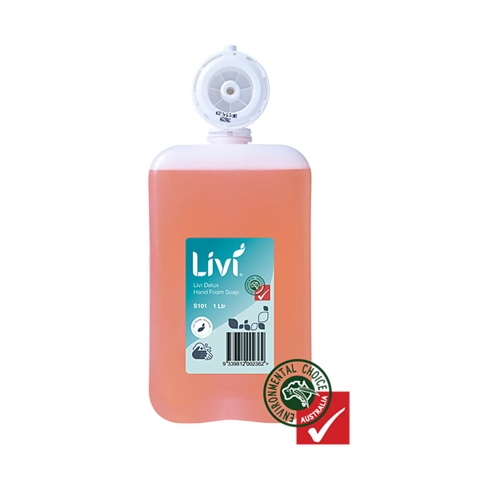 Image for LIVI DELUX FOAMING HAND SOAP CARTRIDGE 1 LITRE CARTON 6 from Pirie Office National