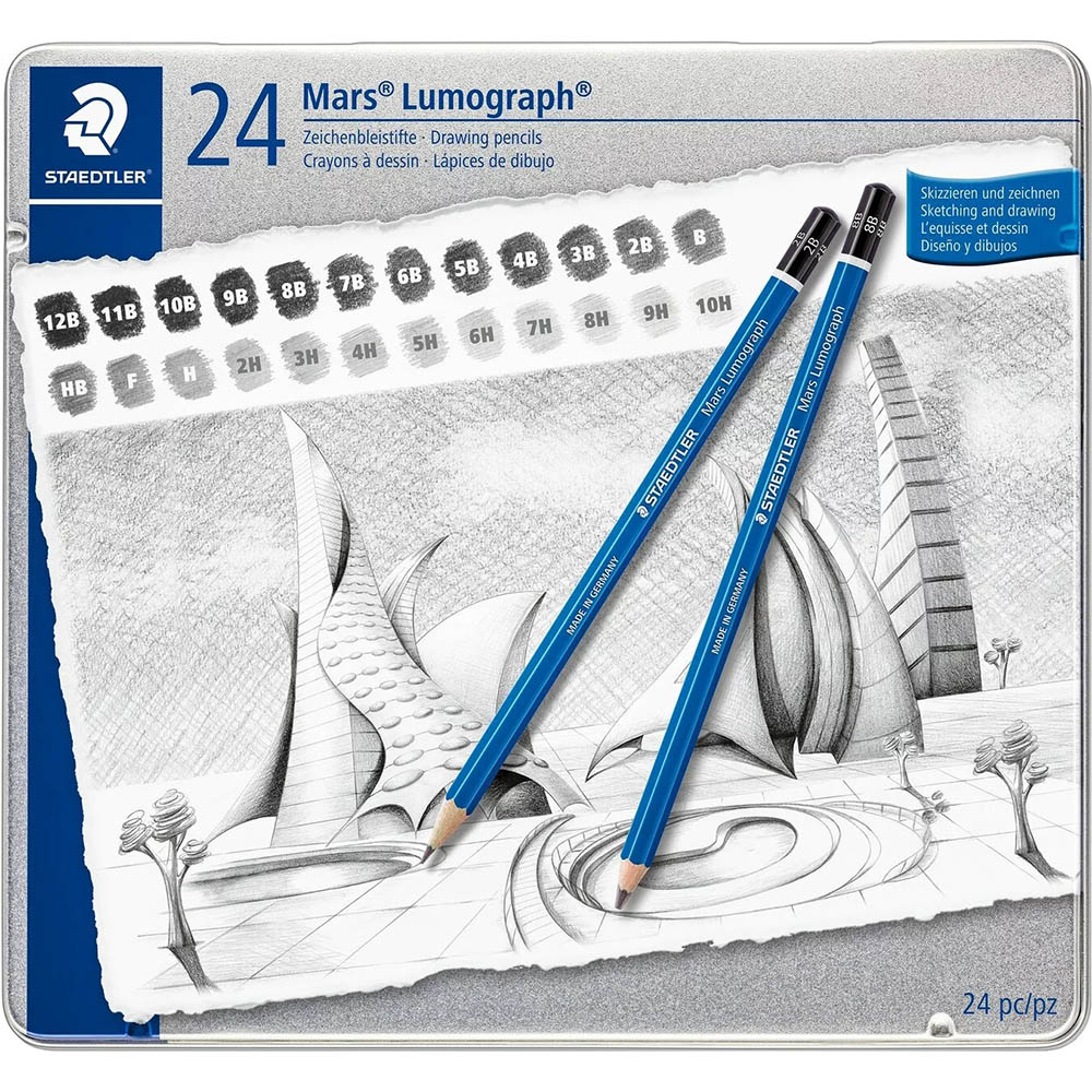 Image for STAEDTLER 100 MARS LUMOGRAPH SKETCHING PENCIL PACK 24 from Office National Limestone Coast