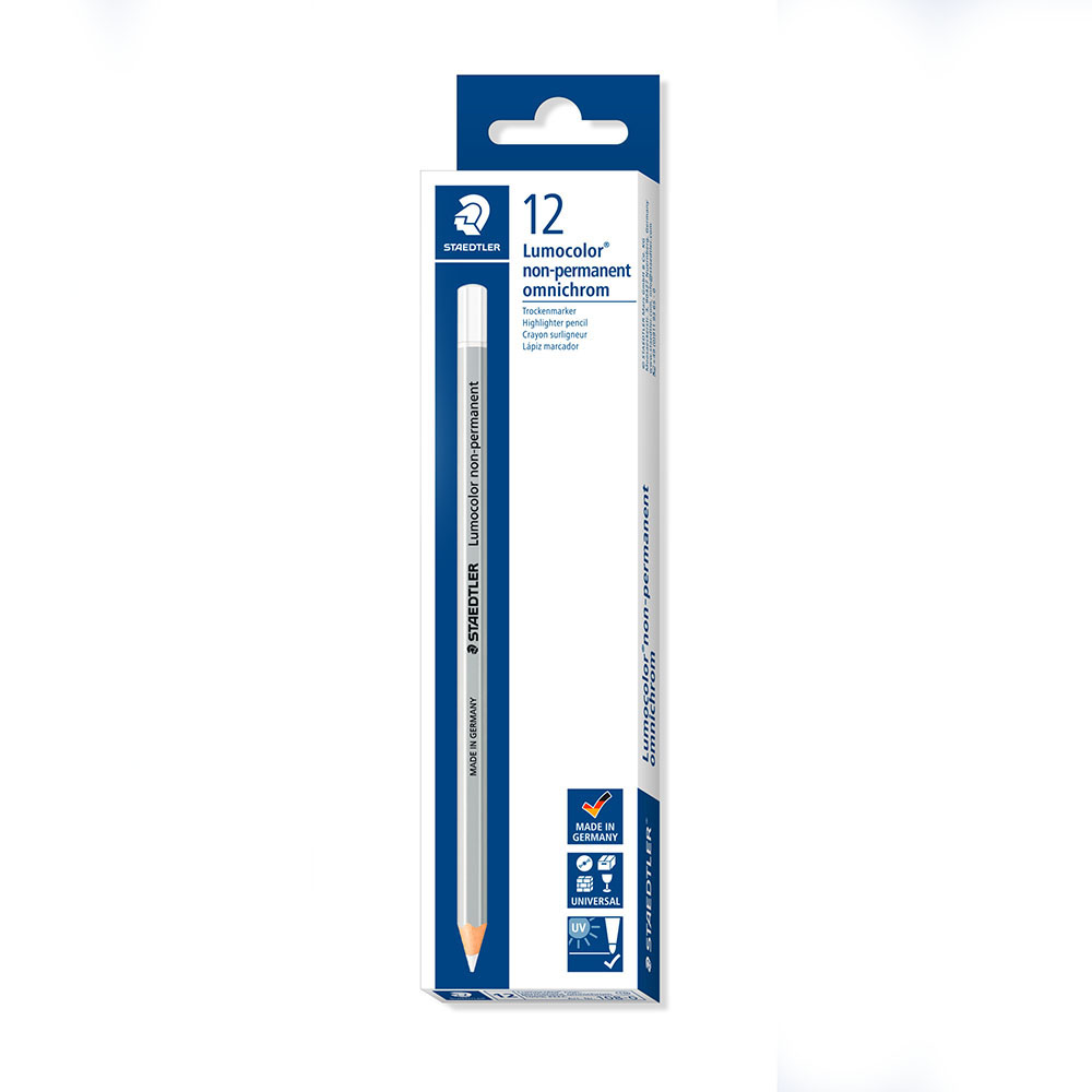 Image for STAEDTLER 108 LUMOCOLOR NON-PERMANENT OMNICHROM PENCIL WHITE BOX 12 from Surry Office National