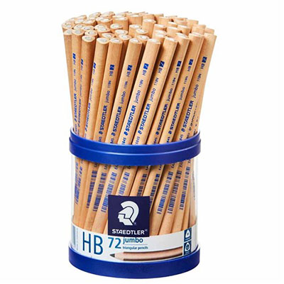 Image for STAEDTLER 119 NATURAL JUMBO TRIANGULAR PENCILS HB TUB 72 from Office National Mount Gambier