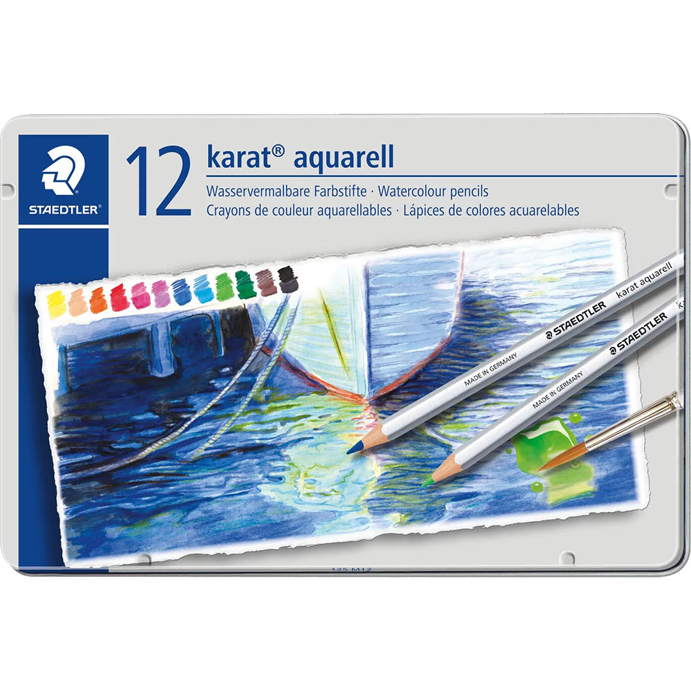 Image for STAEDTLER 125 KARAT AQUARELL WATERCOLOUR PENCILS ASSORTED PACK 12 from Chris Humphrey Office National
