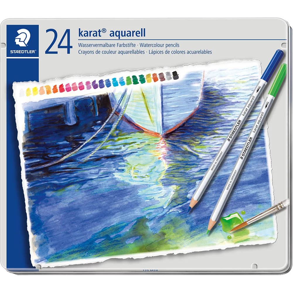 Image for STAEDTLER 125 KARAT AQUARELL WATERCOLOUR PENCILS ASSORTED PACK 24 from Office National Barossa