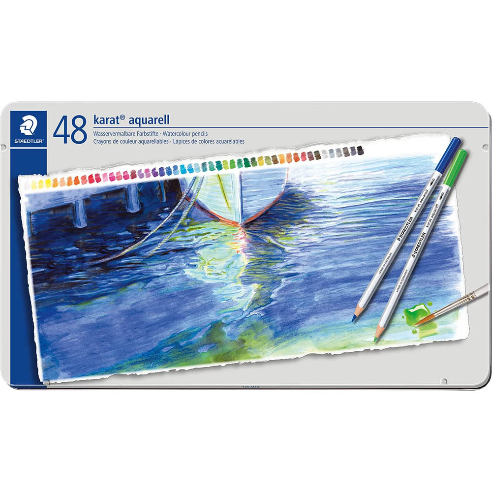 Image for STAEDTLER 125 KARAT AQUARELL WATERCOLOUR PENCILS ASSORTED PACK 48 from Aztec Office National Melbourne