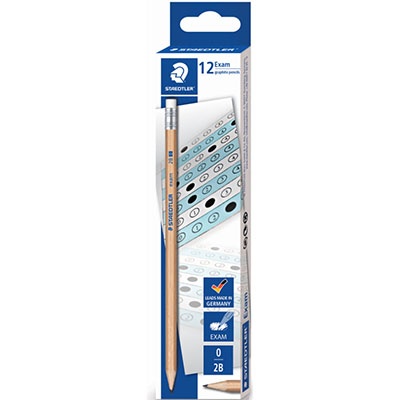 Image for STAEDTLER 132 EXAM GRAPHITE PENCILS 2B WITH ERASER TIP PACK 12 from Office National