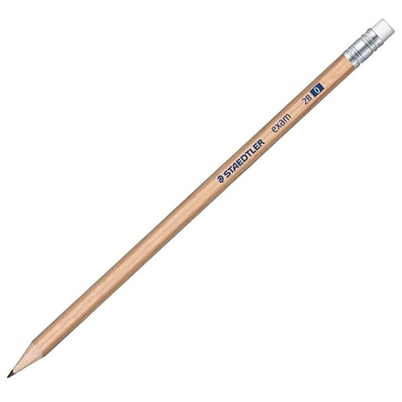 Image for STAEDTLER 132 EXAM GRAPHITE PENCILS 2B WITH ERASER TIP CUP 100 from PaperChase Office National