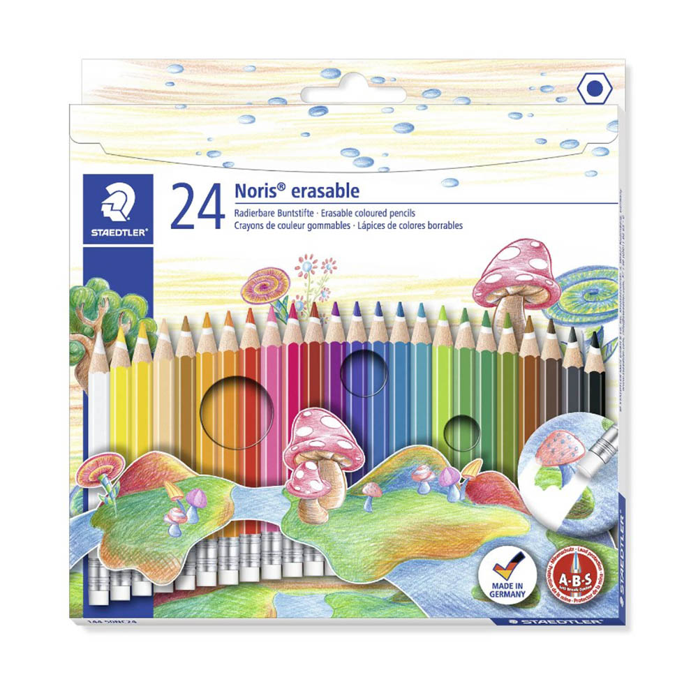 Image for STAEDTLER NORIS CLUB ERASABLE COLOURED PENCILS ASSORTED BOX 24 from Our Town & Country Office National