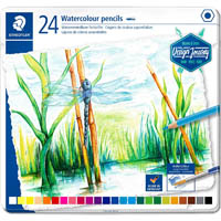staedtler 146-10 watercolour pencils assorted pack 24