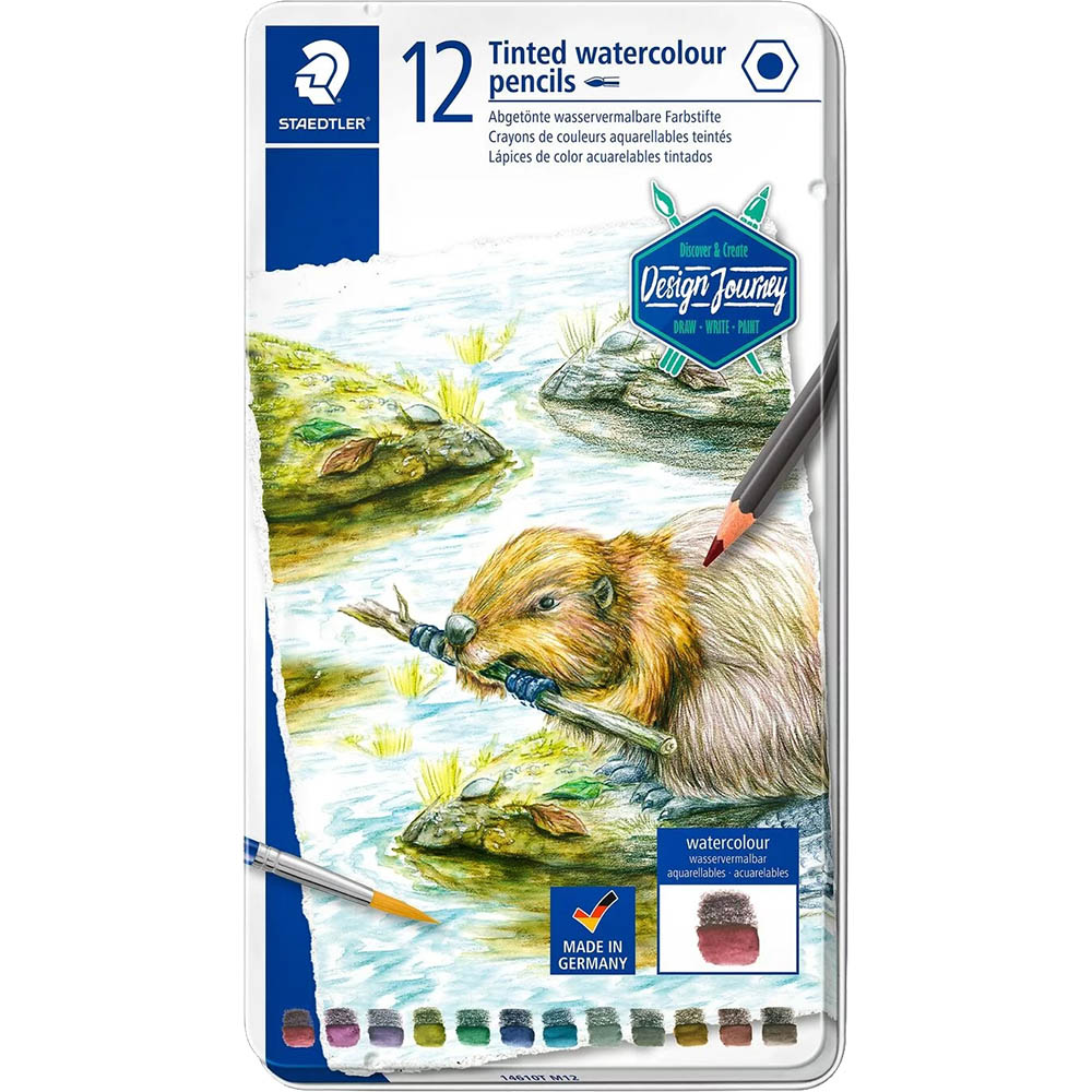 Image for STAEDTLER 146-10 DESIGN JOURNEY TINTED WATERCOLOUR PENCILS ASSORTED PACK 12 from PaperChase Office National
