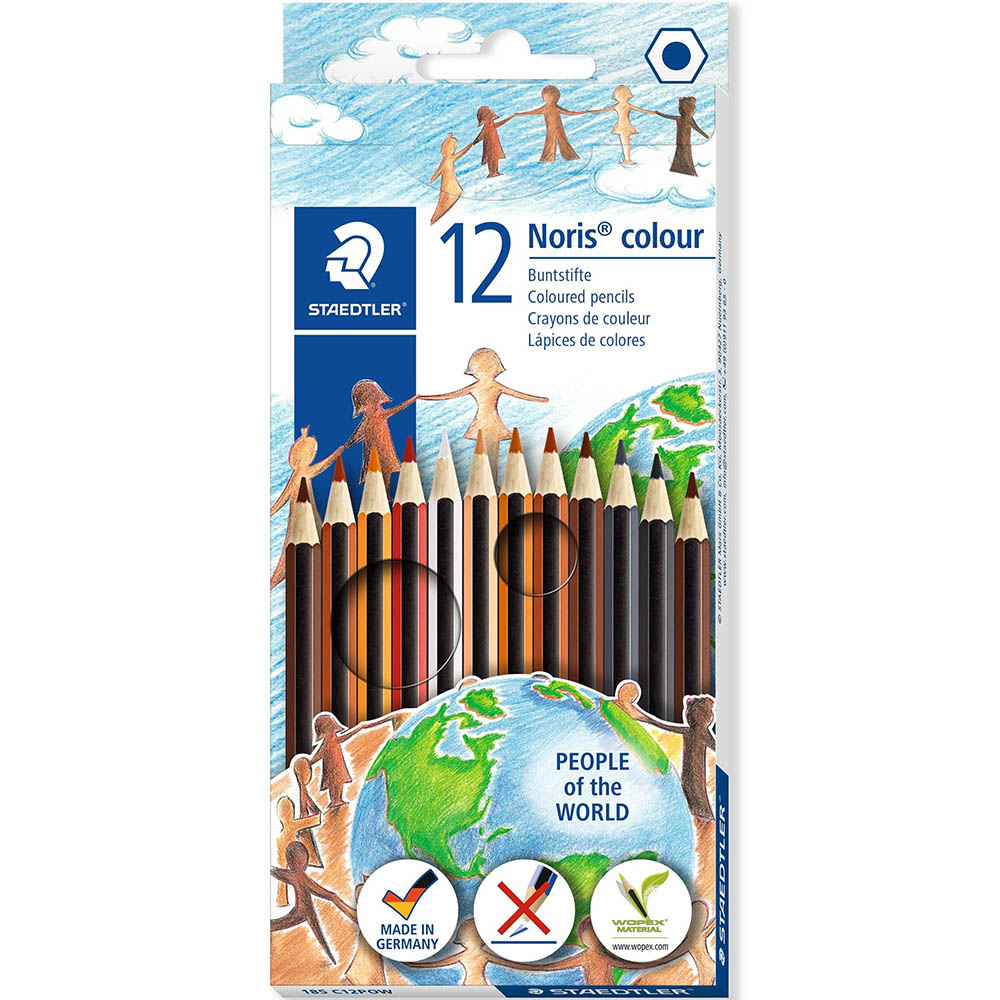 Image for STAEDTLER 185 NORIS COLOUR PENCILS PEOPLE OF THE WORLD ASSORTED PACK 12 from Aztec Office National