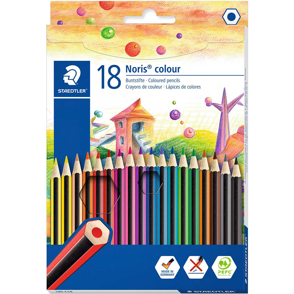 Image for STAEDTLER 185 NORIS COLOUR PENCILS ASSORTED PACK 18 from Discount Office National