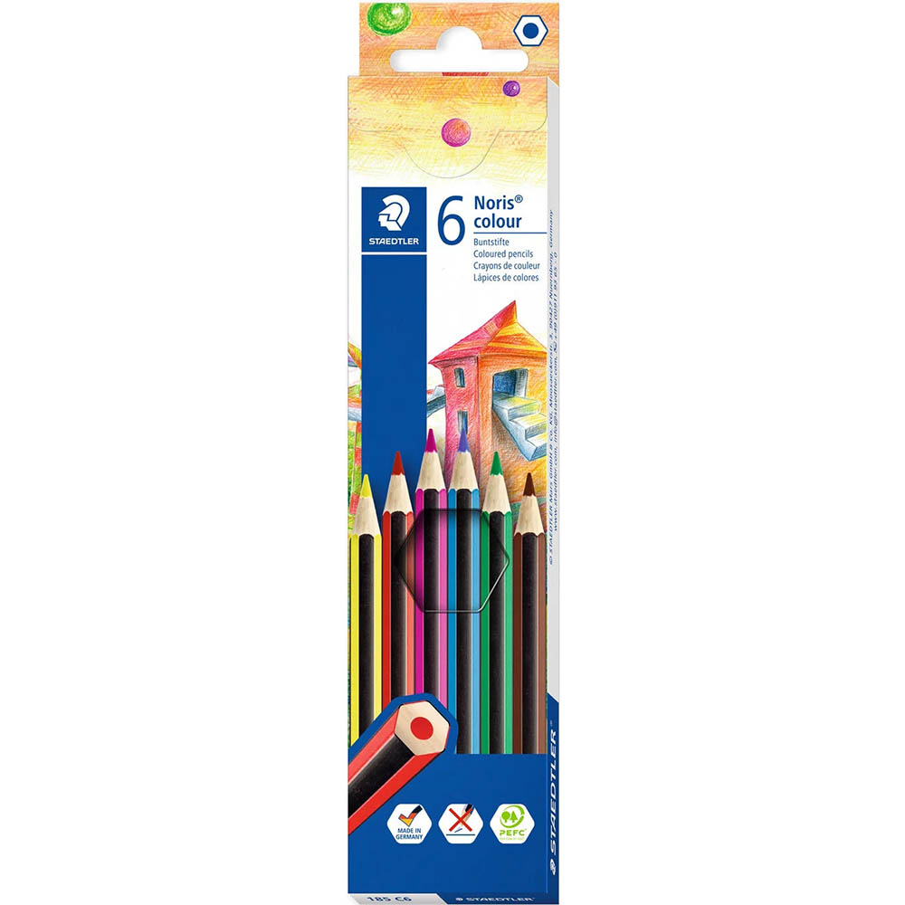 Image for STAEDTLER 185 NORIS COLOUR PENCILS PENCILS ASSORTED PACK 6 from Aztec Office National Melbourne
