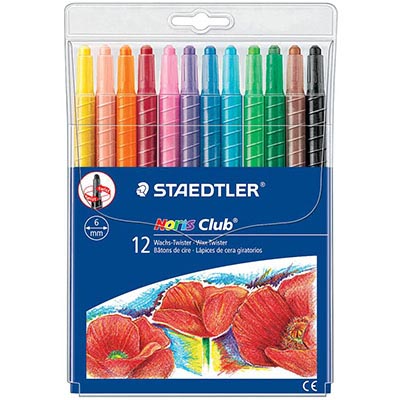 Image for STAEDTLER 221 NORIS CLUB TWIST CRAYONS ASSORTED COLOURS PACK 12 from Our Town & Country Office National