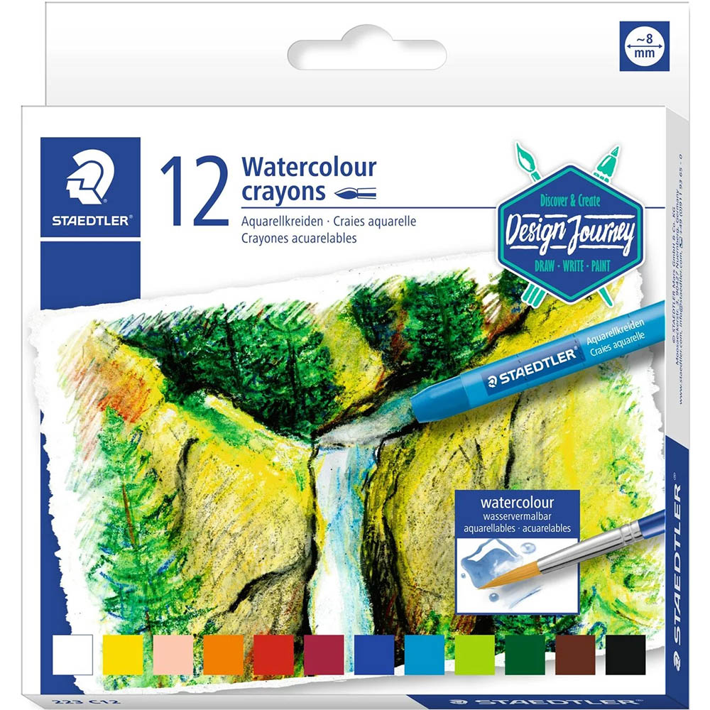 Image for STAEDTLER 223 WATERCOLOUR CRAYONS ASSORTED BOX 12 from Mackay Business Machines (MBM) Office National