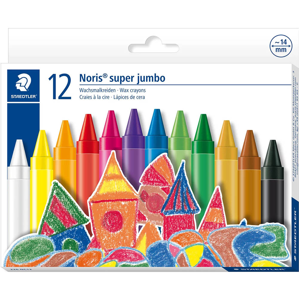 Image for STAEDTLER 226 NORIS SUPER JUMBO WAX CRAYONS ASSORTED PACK 12 from Office National Capalaba