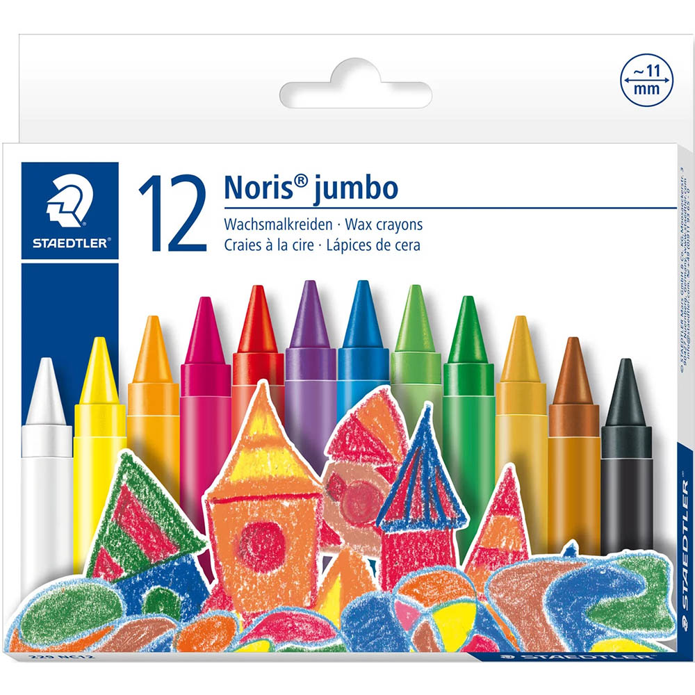 Image for STAEDTLER 229 NORIS JUMBO WAX CRAYONS ASSORTED PACK 12 from Emerald Office Supplies Office National