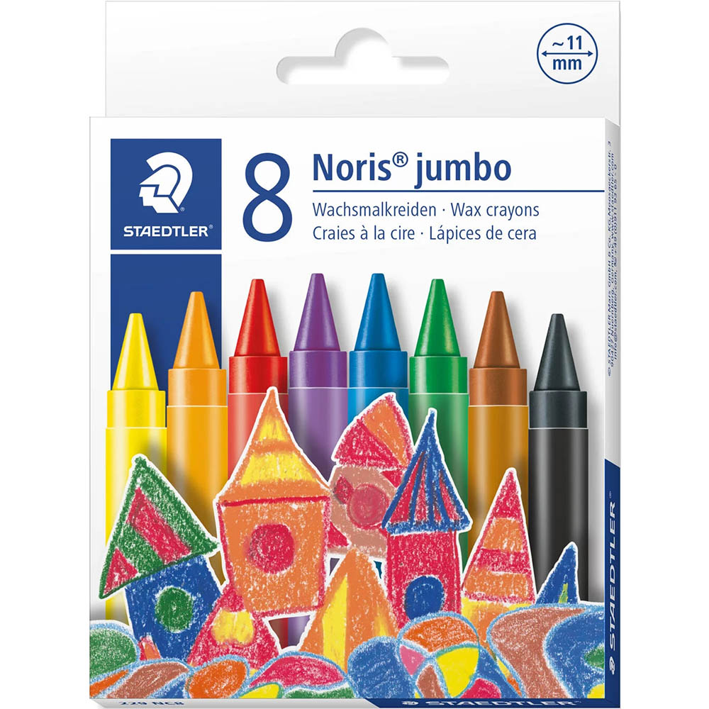 Image for STAEDTLER 229 NORIS JUMBO WAX CRAYONS ASSORTED PACK 8 from Mackay Business Machines (MBM) Office National